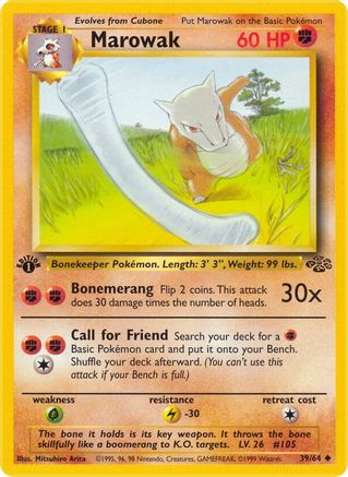 Marowak 039/064 - Jungle 1st Edition - Uncommon