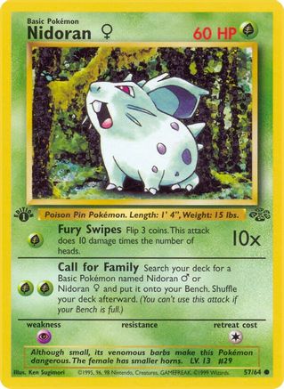Nidoran F 057/064 - Jungle 1st Edition - Common