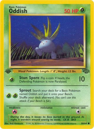 Oddish 058/064 - Jungle 1st Edition - Common