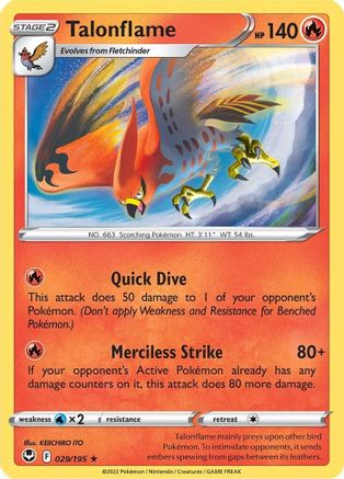 Talonflame (29/195) - SWSH12 Silver Tempest  - Rare
