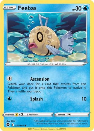 Feebas 039/195 - SWSH12 Silver Tempest Reverse Holofoil - Common