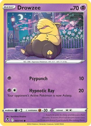 Drowzee 060/195 - SWSH12 Silver Tempest Reverse Holofoil - Common