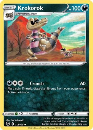 Krokorok 112/195 - SWSH12 Silver Tempest Reverse Holofoil - Uncommon
