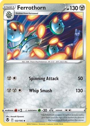 Ferrothorn 122/195 - SWSH12 Silver Tempest Reverse Holofoil - Uncommon