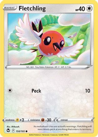 Fletchling 150/195 - SWSH12 Silver Tempest Normal - Common