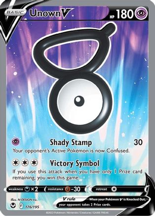 Unown V (Full Art) 176/195 - SWSH12 Silver Tempest Holofoil - Ultra Rare