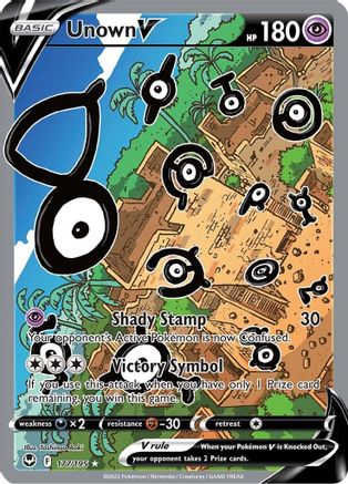 Unown V (Alternate Full Art) 177/195 - SWSH12 Silver Tempest Holofoil - Ultra Rare