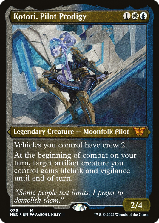 Kotori, Pilot Prodigy (NEC-078) - Neon Dynasty Commander Etched Foil