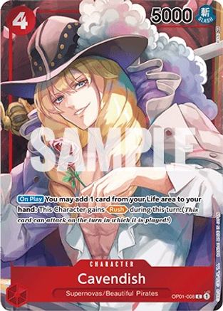 (OP01-008) Cavendish (Box Topper) - Romance Dawn Foil