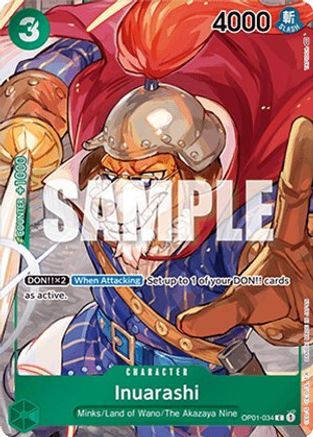 (OP01-034) Inuarashi (Box Topper) - Romance Dawn Foil