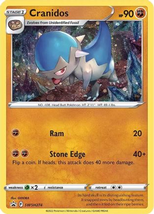 Cranidos SWSH274 - SWSH Sword & Shield Promo Cards Holofoil - Promo