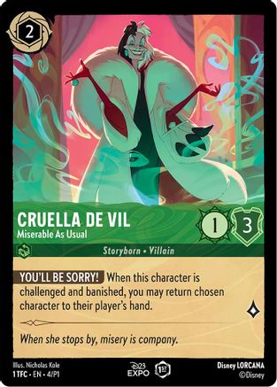 (4) Cruella de Vil - Miserable As Usual - D23 Promos Holofoil