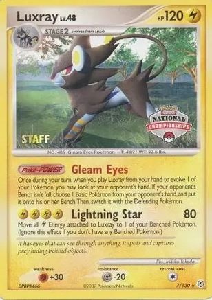 Luxray (National Championships) [Staff] (7/130) - League & Championship Cards  - Promo