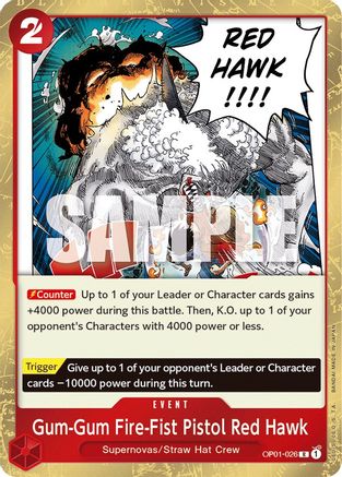 (OP01-026) Gum-Gum Fire-Fist Pistol Red Hawk - Romance Dawn Foil