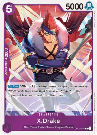 (OP01-114) X.Drake (114) - Romance Dawn Foil