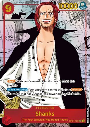 (OP01-120) Shanks (Parallel) (Manga) (Alternate Art) - Romance Dawn Foil