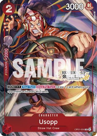 Usopp - OP01-004 (Treasure Cup) (OP01-004) - One Piece Promotion Cards Foil