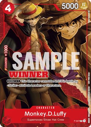 (P-007) Monkey.D.Luffy - P-007 (Winner Pack Vol. 1) - One Piece Promotion Cards Normal