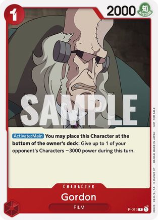 Gordon (One Piece Film Red) (P-013) - One Piece Promotion Cards