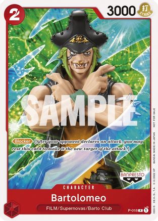 (P-018) Bartolomeo (One Piece Film Red) - One Piece Promotion Cards Normal