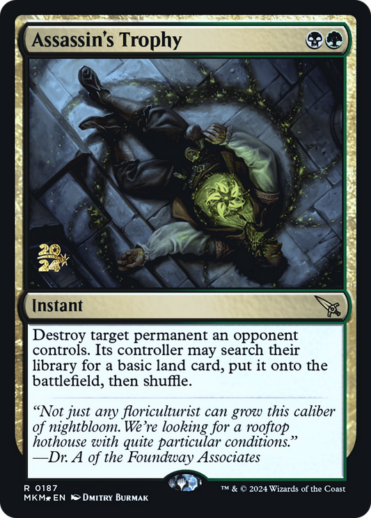Assassin's Trophy (PRE-187) - Murders at Karlov Manor Promos (Prerelease) Foil