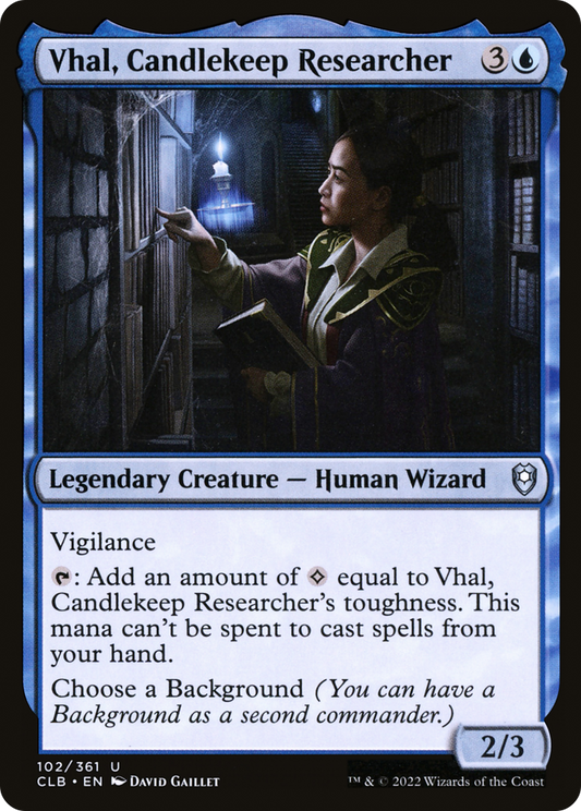 Vhal, Candlekeep Researcher (CLB-102) - Commander Legends: Battle for Baldur's Gate Foil