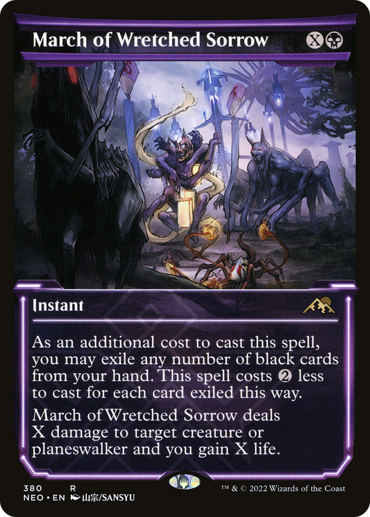 March of Wretched Sorrow (Showcase) (NEO-380) - Kamigawa: Neon Dynasty: (Showcase)