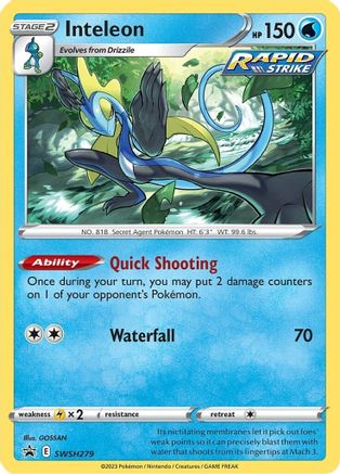 Inteleon SWSH279 - SWSH Sword & Shield Promo Cards Holofoil - Promo