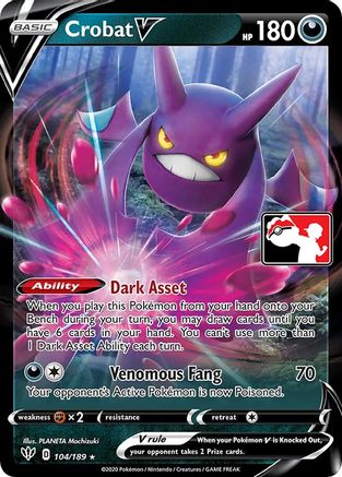 Crobat V 104 - Prize Pack Series Cards Holofoil