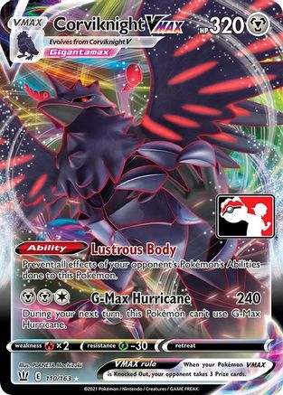 Corviknight VMAX 110 - Prize Pack Series Cards Holofoil