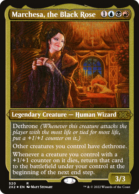 Marchesa, the Black Rose (2X2-520) - Double Masters 2022 Etched Foil