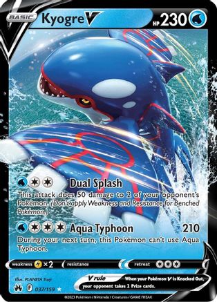 Kyogre V - 037/159 - Crown Zenith Holofoil