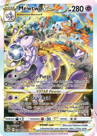 Mewtwo VSTAR GG44/70 - Crown Zenith Galarian Gallery Holofoil