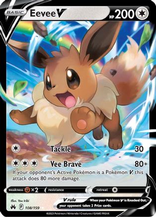 Eevee V - 108/159 - Crown Zenith Holofoil