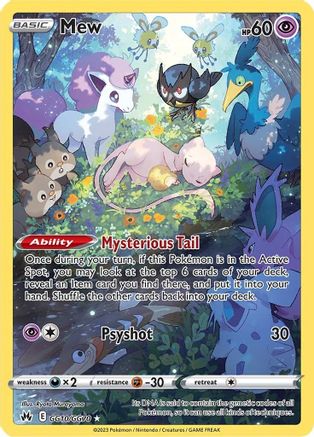 Mew (GG10/GG70) - Crown Zenith Galarian Gallery Holofoil - Ultra Rare