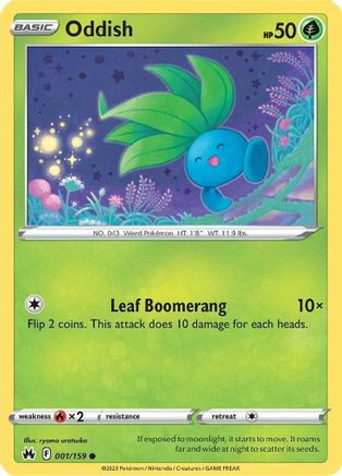 Oddish 1/159 - Crown Zenith Reverse Holofoil