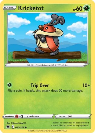 Kricketot - 010/159 - Crown Zenith Reverse Holofoil