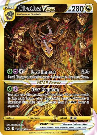 Giratina VSTAR (Secret) GG69/GG70 - Crown Zenith Galarian Gallery Holofoil - Secret Rare