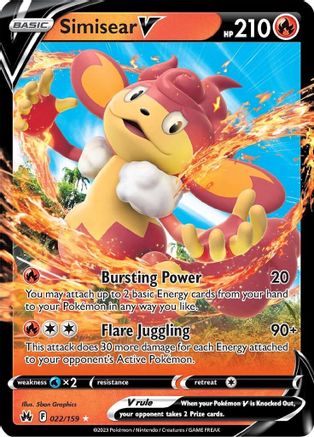 Simisear V - 022/159 - Crown Zenith Holofoil