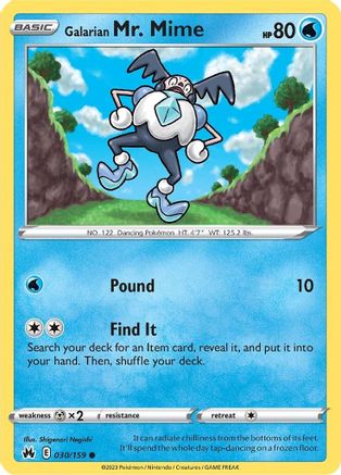 Galarian Mr. Mime 30/159 - Crown Zenith Reverse Holofoil