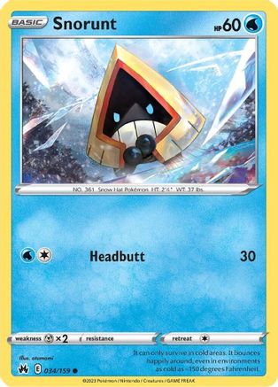 Snorunt - 034/159 - Crown Zenith Reverse Holofoil