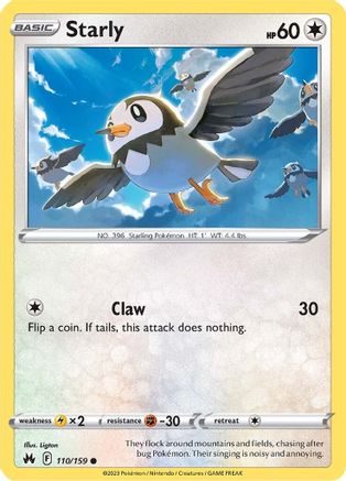 Starly 110/159 - Crown Zenith Reverse Holofoil