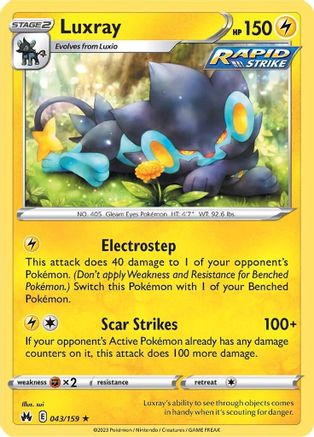 Luxray 43/159 - Crown Zenith Reverse Holofoil