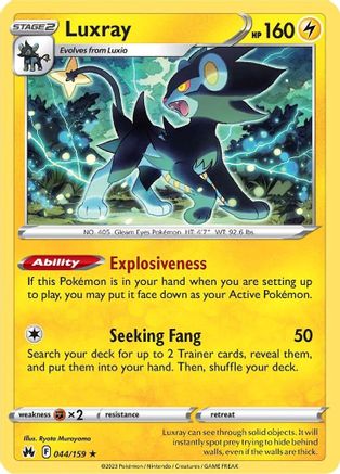 Luxray 44/159 - Crown Zenith Reverse Holofoil