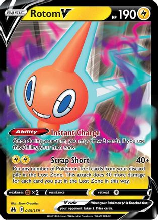 Rotom V 45/159 - Crown Zenith Holofoil