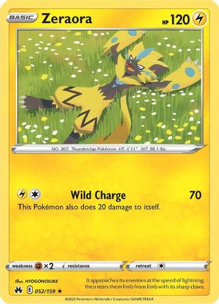 Zeraora 52/159 - Crown Zenith Reverse Holofoil