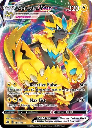 Zeraora VMAX 54/159 - Crown Zenith Holofoil