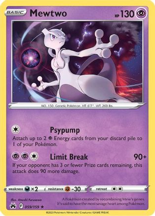 Mewtwo 59/159 - Crown Zenith Reverse Holofoil