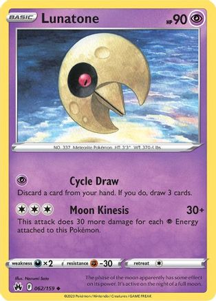 Lunatone - 062/159 - Crown Zenith Normal