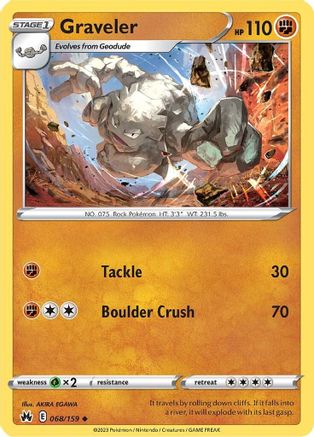 Graveler - 068/159 - Crown Zenith Reverse Holofoil